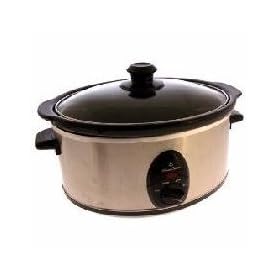 3.5 Litre Oval Slow Cooker in Brushed Stainless Steel