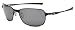 Oakley Men's C Wire OO4046-01 Polarized Oval Sunglasses,Polished Black Frame/Black Iridium Lens,One Size