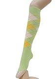 IMAGE OF Adorable Light Green Dotted Argyle Knee High Socks