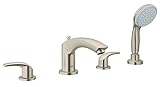 GROHE 25170EN2 Eurosmart New 2-Handle Deck Mounted Bathtub Faucet with Hand Shower [並行輸入品]