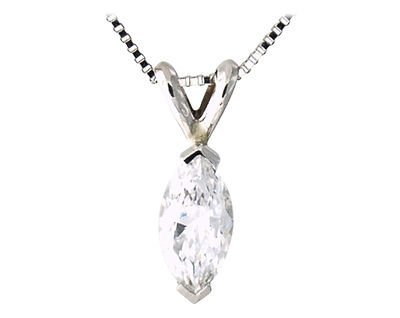 1.00 ct.tw Marquise Diamond Solitaire Pendant in 14 kt. White Gold