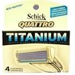 Schick Quattro Cartridges, Titanium, 4 ct.