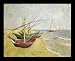 Vincent Van Gogh (Fishing Boats on the Beach at St. Maries) Framed Art Poster Print - 16 X 20