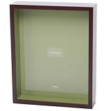 Swing Chroma, Wood Shadow Box Picture Frame for a 8 x 10 Photograph, Color: Walnut with Fern Green Interior