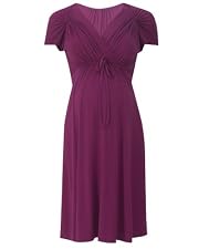 Short Sleeve Ruched Shoulder Tie Dress