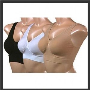 Ahh Bra Set of 3 (One Nude One Black one White) - Large *As Seen On TV