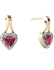 Genuine Pink Tourmaline 14kt Yellow Gold Earrings
