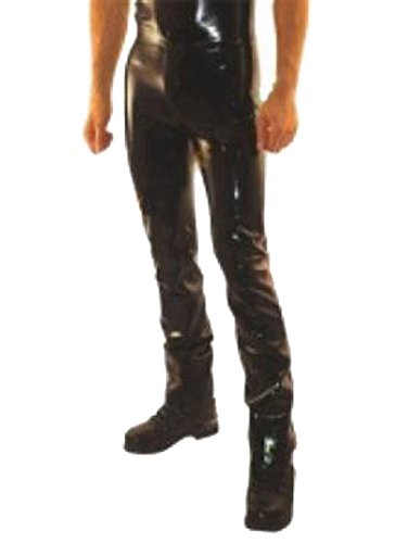 Howriis Men's Black Latex Leggings (Large, Black)