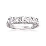 1.45 ct. t.w. Diamond Wedding Ring In 18kt White Gold. Size 6.5