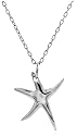 Sterling Silver Starfish Pendant, 18"