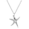 Sterling Silver Starfish Pendant, 18"