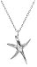 Sterling Silver Starfish Pendant, 18"