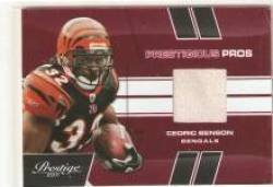 2011 Prestige Prestigious Pros Materials Red #9 Cedric Benson - Cincinnati Bengals (Piece of Authentic Jersey - Serial #d to 250) (Football Cards)