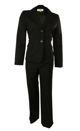 Women's Gabardine Business Suit Jacket & Pant Set