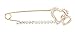 Tagoo Women's Safety Pin Brooch Rhinestone Sweater Hat Crystal Breastpin with Swan&Fox&Fish&Crown Design (Heart 2.95