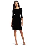 IMAGE OF Red Dot Women's Ruched Bateau Neck Dress, Black, X-Large