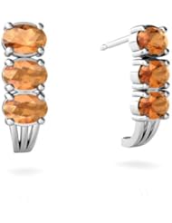 Genuine Fire Opal 14kt White Gold Earrings