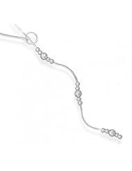 MMA Silver - 22 inch Lariat Necklace with 5mm Mirror and 3mm Polished Beads