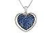 1 1/4 Carat Sapphire and Diamond 14K White Gold Pendant w/Chain
