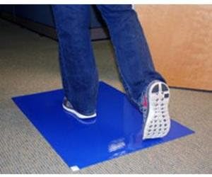 Blue Clean Room Sticky Mats 24" x 36" - (4 Pads, 30 Sheets per Pad)