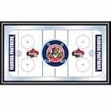 IMAGE OF New Trademark NHL Florida Panthers Framed Hockey Rink Mirror With Print Black Wrapped Wood Frames