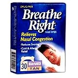 Breathe Right Nasal Strips Relieves Nasal Congestion Tan Small/Medium - 30 Each