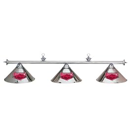 Arkansas Razorbacks 3pc CHROME POOL TABLE LIGHT LAMP W  SHADES