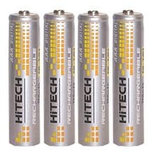 Hitech - 4 Rechargeable AAA Batteries (****FREE Battery Case****) by Hitech