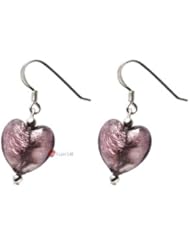 Rose Murano glass heart Earrings