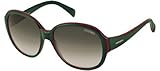 Carrera Women's Colette Dark Green / Red Frame/Grey To Aqua Lens Plastic Sunglasses