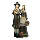 Man and Woman Pilgrim Thanksgiving Harvest Figurine 12"