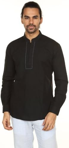 A.N.D. by Anita Dongre Mens Embellished Pullover Tunic and Mandarin Collar