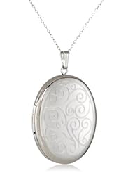 Momento Lockets Sterling Silver Oval Shaped Locket Necklace