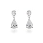 Elegant Diamond Pear Drop Silver CZ Earrings