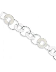MMA Silver - 7.5 inch Thick/Thin Polished Open Circle Bracelet