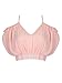 Persun Women's Chiffon V Neck Front Lace up Back Spaghetti Strap Ruffle Crop Top