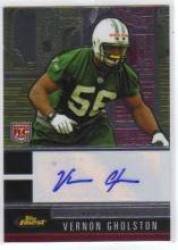 2008 Finest Autographs #146 Vernon Gholston/150 - New York Jets (RC ? Rookie Card - Autographed Card - Print Run 150) (Football Cards)