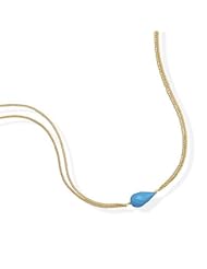 16"+2" Double Strand 14 Karat Gold Plated and Turquoise Necklace