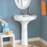 DecoLav 3615-CWH White Pedestal 27 Porcelain Pedestal and Top with Single Faucet Hole 3615