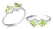 Jewelry : Princess Cut Peridot Ring Sterling Silver Size 9