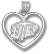 Texas (El Paso) Miners "UTEP and Heart" Pendant - Sterling Silver Jewelry