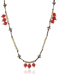 Lucky Brand Carnelian Colored Beaded Strand Necklace, 30"