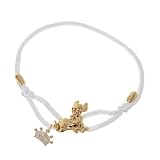 Disney Couture Jewelry - Yellow Gold Plated Bambi White Silk Cord Slider Bracelet