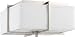 Nuvo Lighting 60/4368 Two Light Logan Medium Square Flush with Slate Gray Fabric Shade/Frosted Diffuser, CUL Damp Location, Brushed Nickel