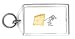 Keychain with mouse, cheese, pulling
