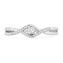 10KT White Gold Princess and Round Diamond Promise Ring (1/6 CTTW)