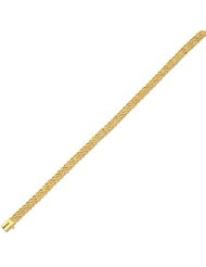 14K Yellow Gold 4.5mm wide Diamond Cut Multi Line Rope Chain with Box Catch Clasp