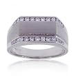 Men's Diamond Modern Thick Band Ring in 14 Karat White Gold
