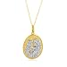 10K White and Yellow Gold 0.12 Carat Diamond Cameo Pendant w/chain 18