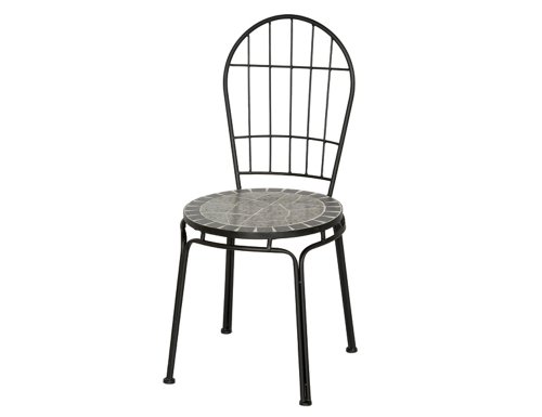 Siena Garden 524576 Stuhl Flores, schwarz, Mosaik-Optik, L 43 x B 43 x H 94cm